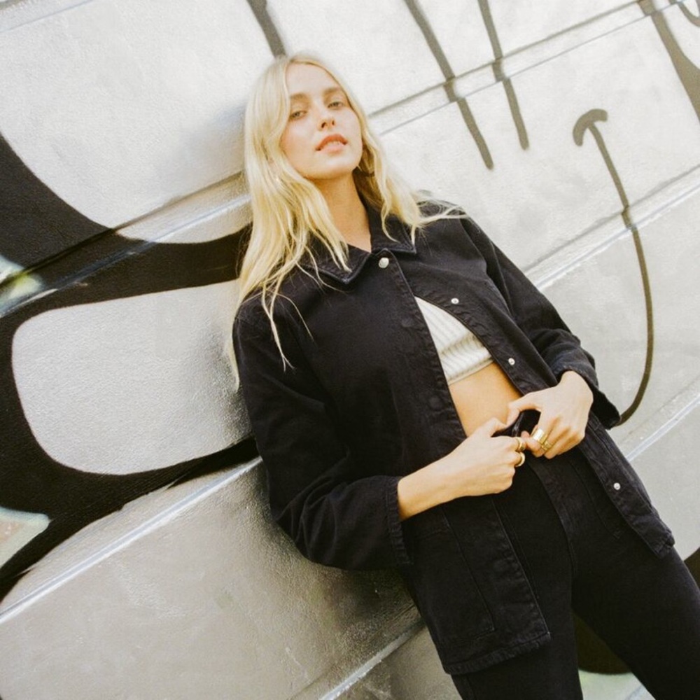 Zara black denim jacket